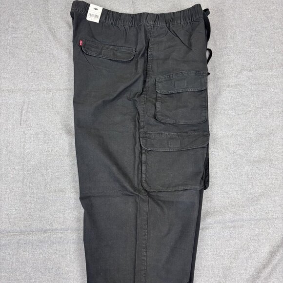 Levis Mens Black Utility Cargo Pants With Drawstring Waist  Size XL - Picture 9 of 16